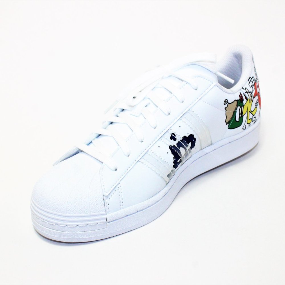 Adidas Superstar White "Painted Comic Art" Classic Shell Toe Men's 10.5 NWT! - Picture 12 of 12